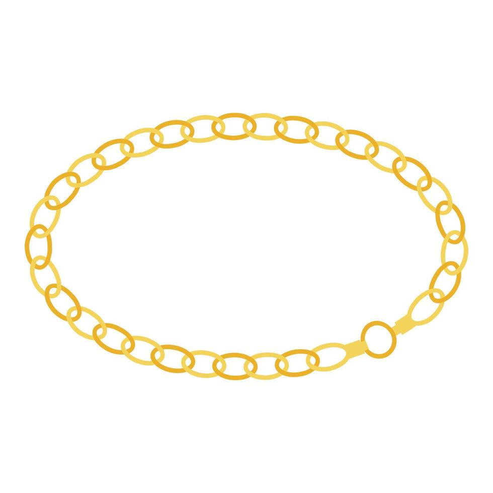 Gold necklace icon, isometric style vector