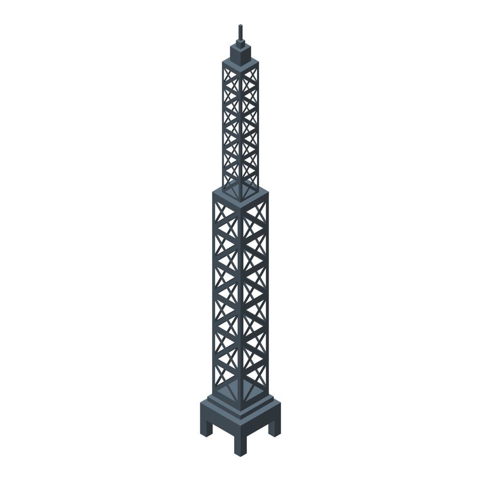 Clean energy tower icon, isometric style vector