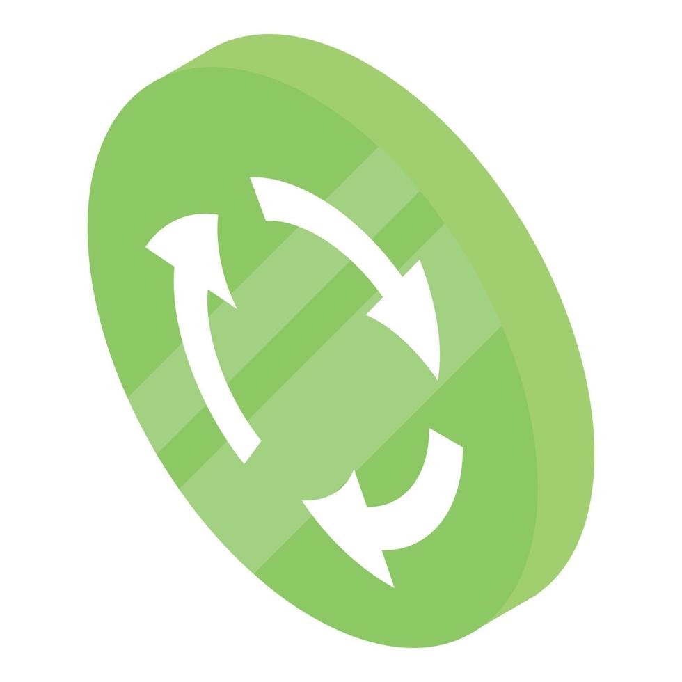 Recycle sign icon, isometric style vector
