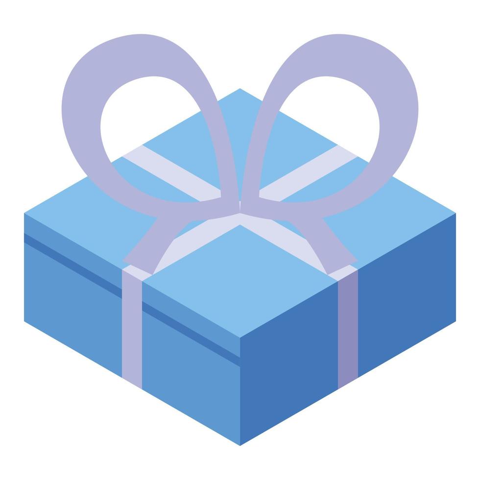 Shop gift box icon, isometric style vector