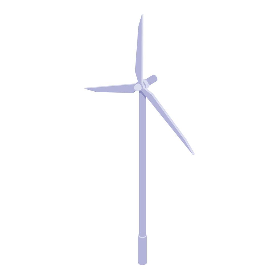 Wind turbine icon, isometric style vector