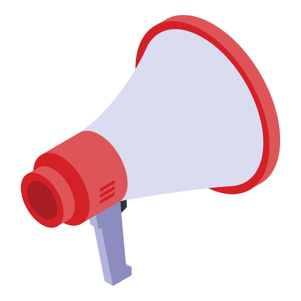 Marketing megaphone icon, isometric style vector