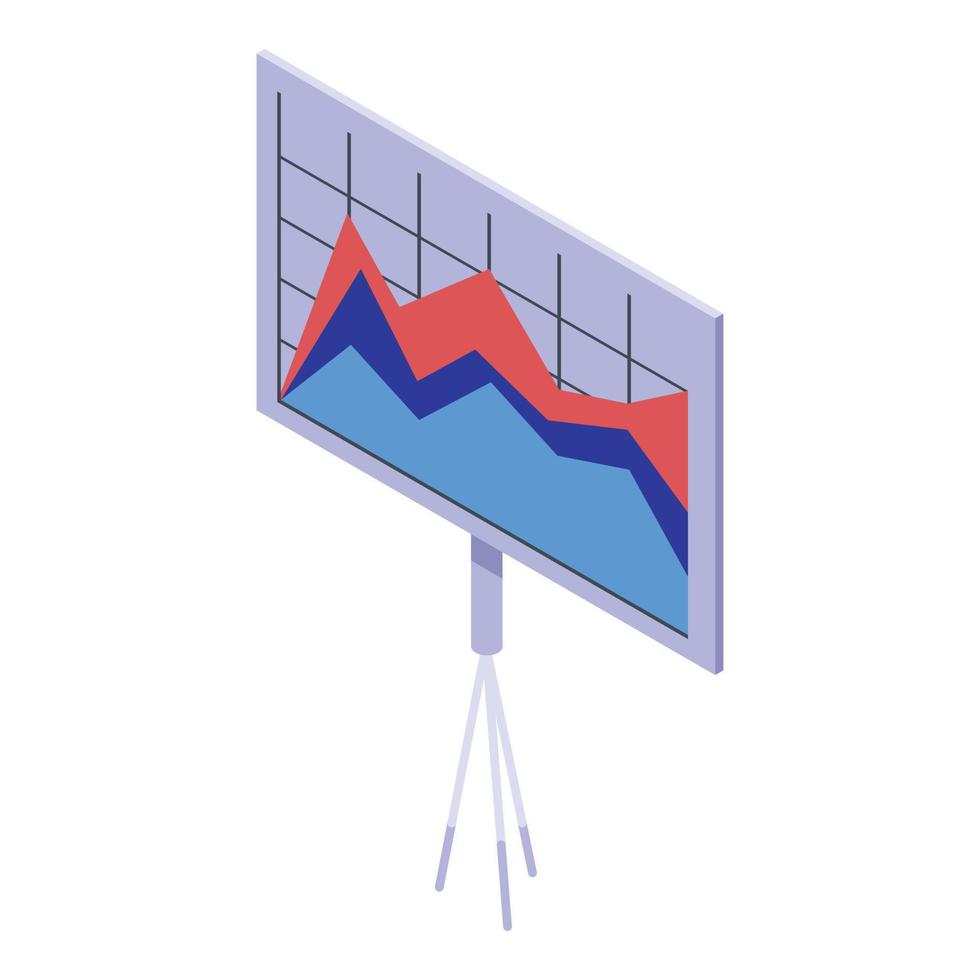 Marketing banner presentation icon, isometric style vector