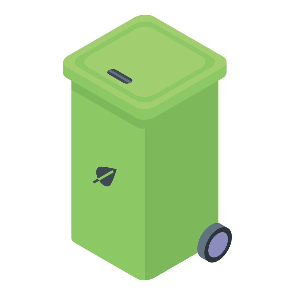 Plastic recycle box icon, isometric style vector