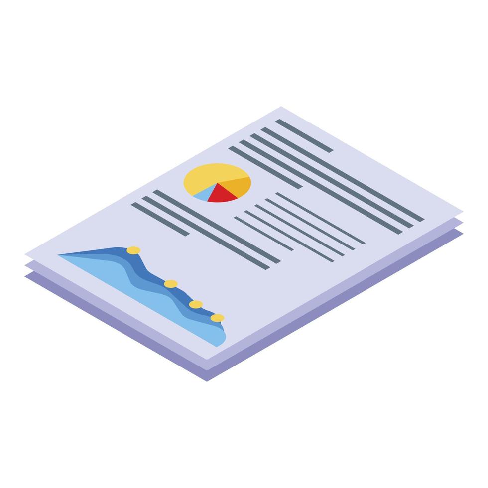 Affiliate marketing paper icon, isometric style vector