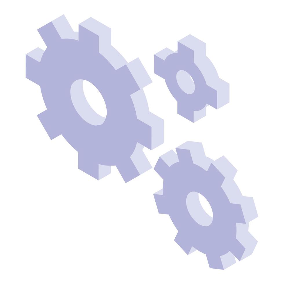 Gear system marketing icon, isometric style vector