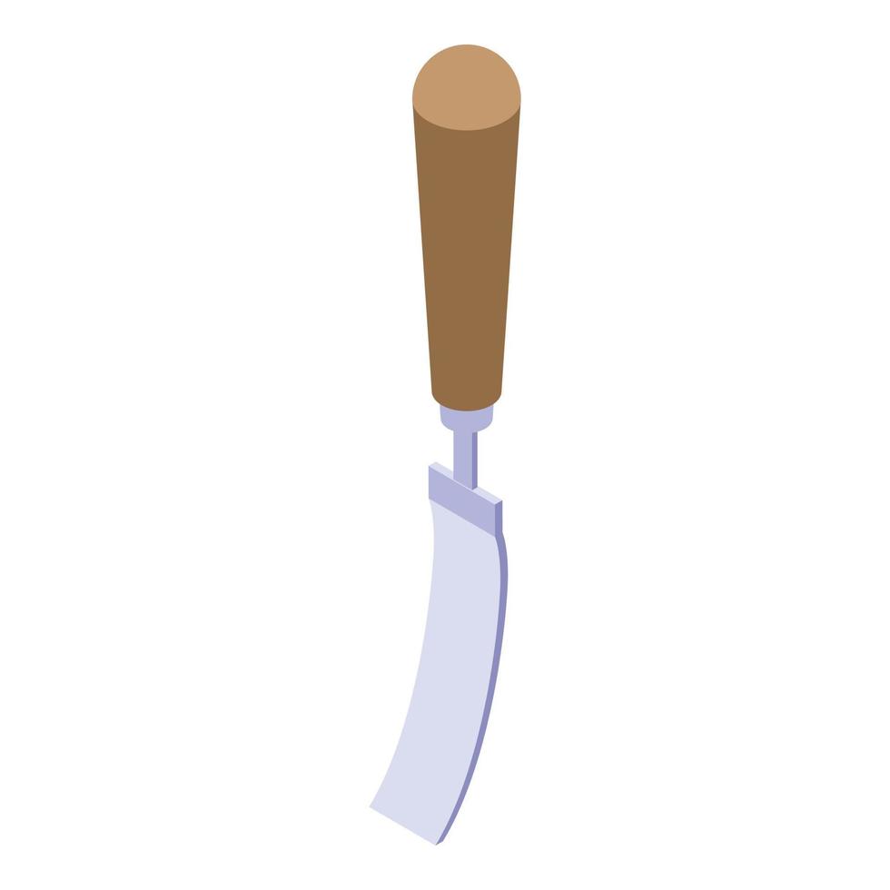 Hand chisel icon, isometric style vector