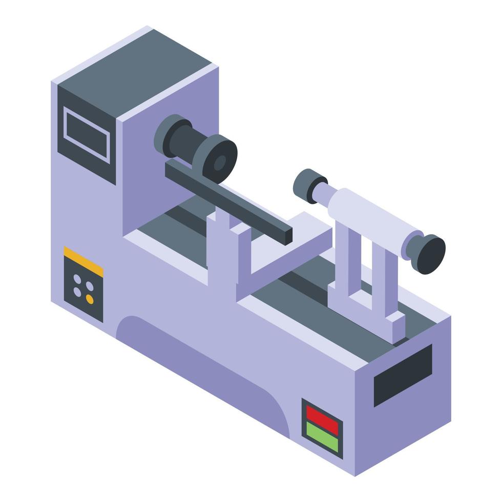 Drilling lathe icon, isometric style vector