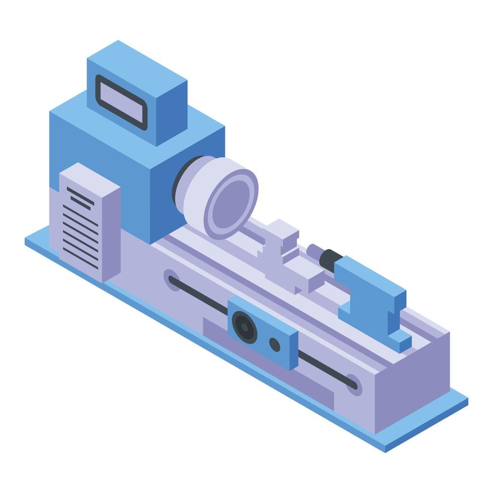 icono de máquina de torno, estilo isométrico vector