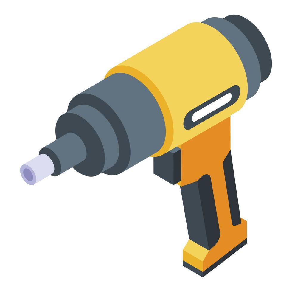 Tire fitting screwdriver icon, isometric style vector