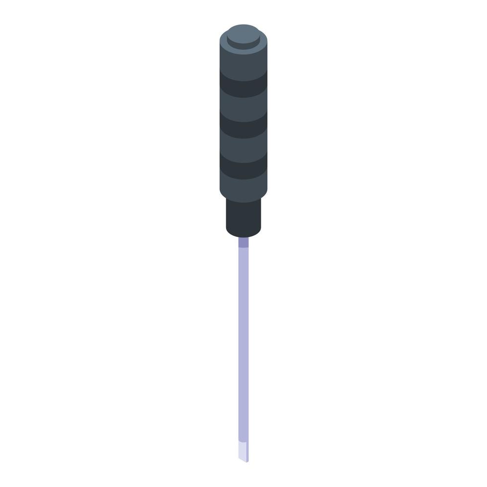 Tire fitting screwdriver icon, isometric style vector
