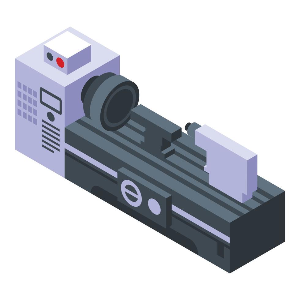 Electric lathe icon, isometric style vector