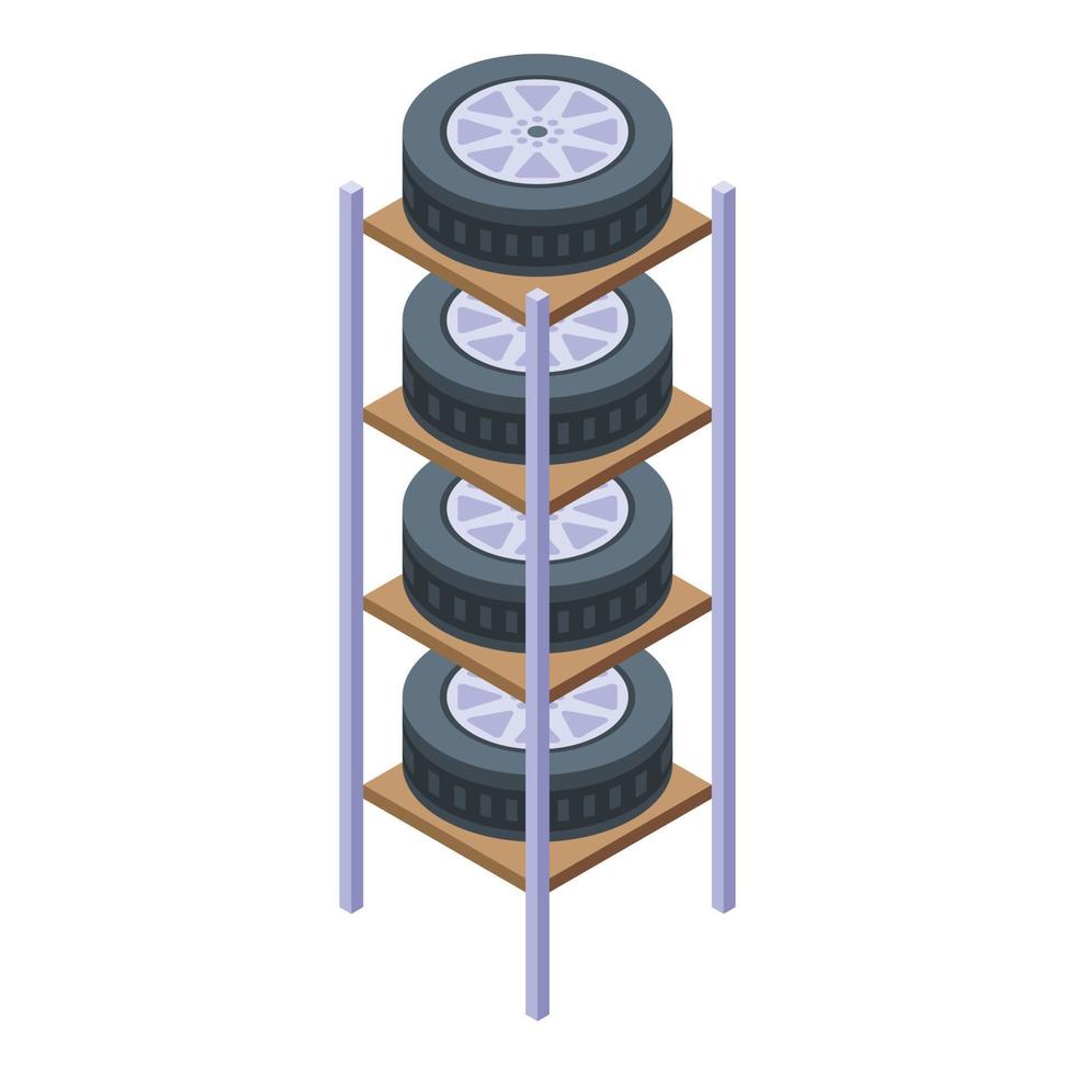 Home tires rack icon, isometric style vector