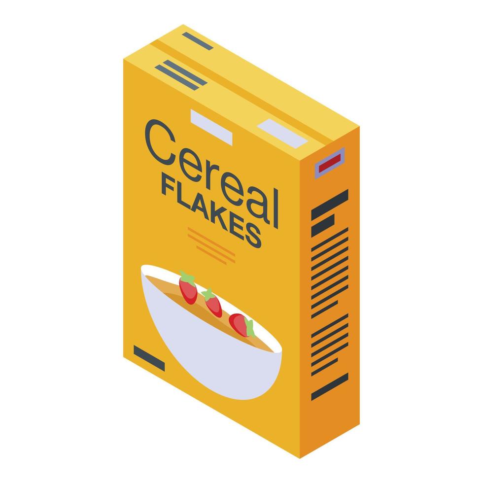 Cereal flakes pack icon, isometric style vector