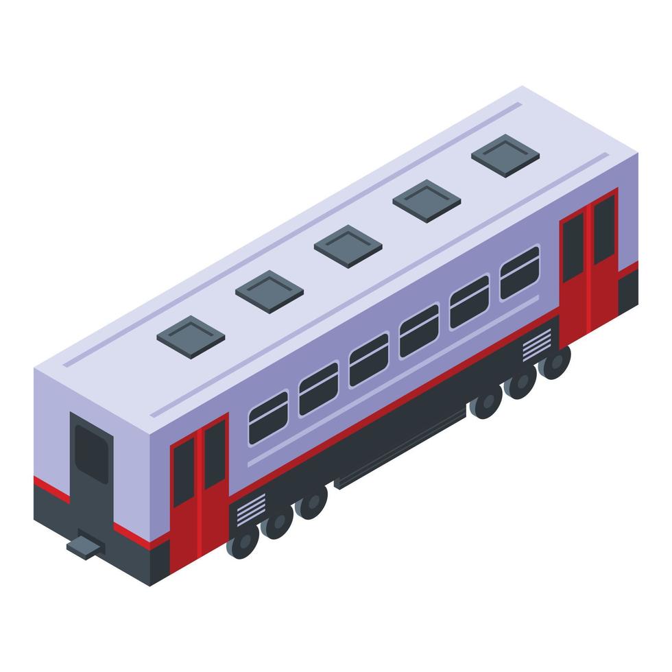 Train passenger wagon icon, isometric style vector