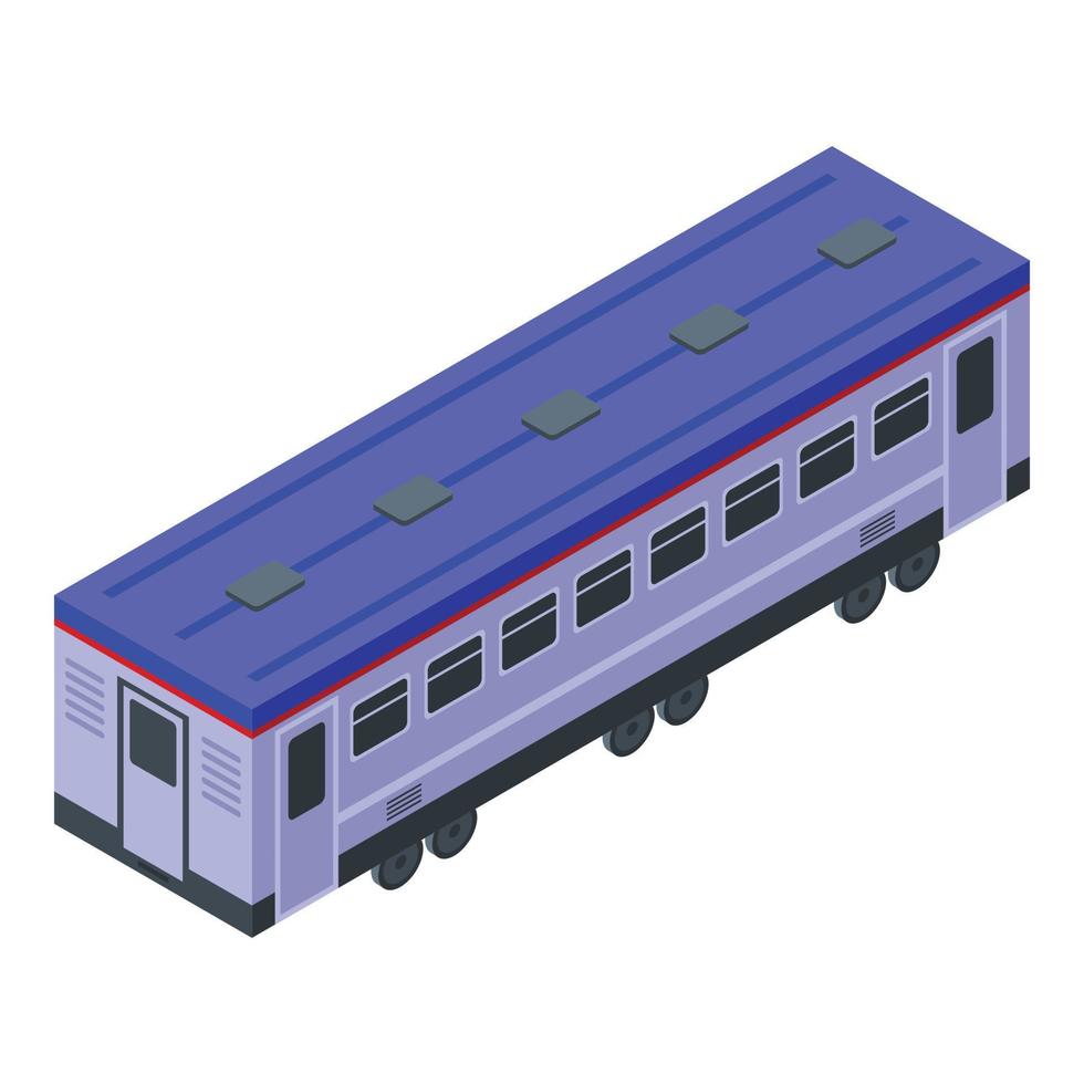 Electric train wagon icon, isometric style vector