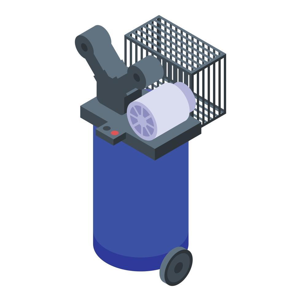 Pneumatic air compressor icon, isometric style vector