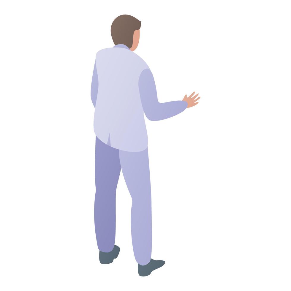 White suit butler icon, isometric style vector