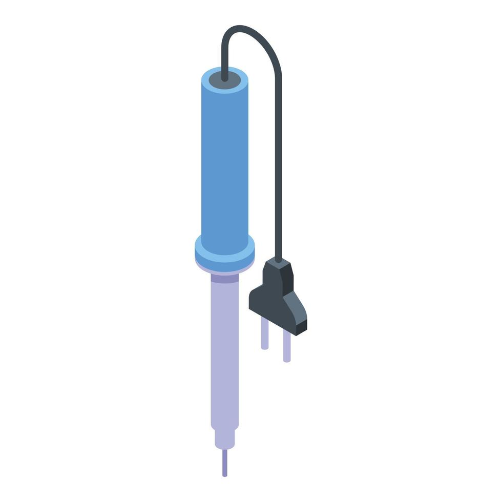 Transistor soldering iron icon, isometric style vector