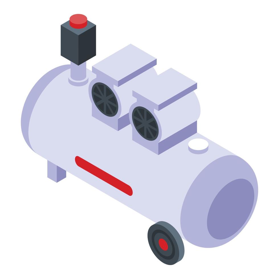 Construction air compressor icon, isometric style vector