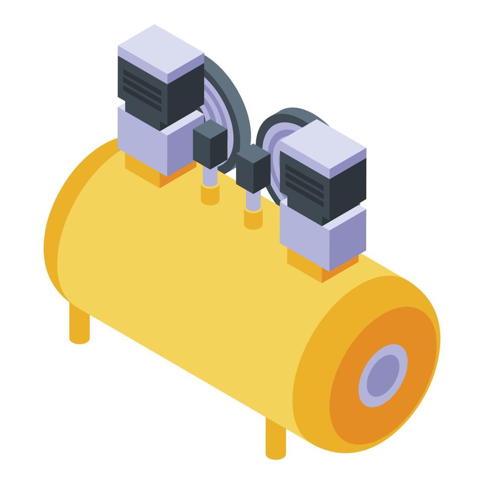Pressure air compressor icon, isometric style vector