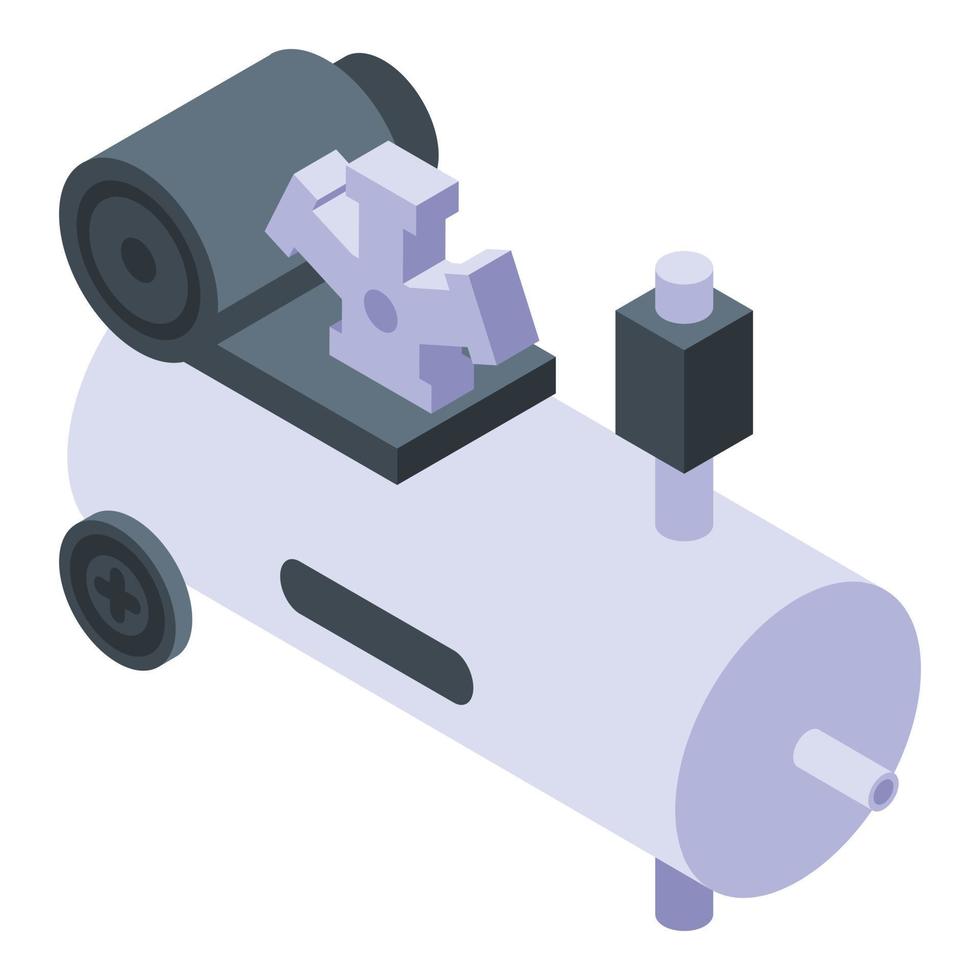 Air compressor device icon, isometric style vector