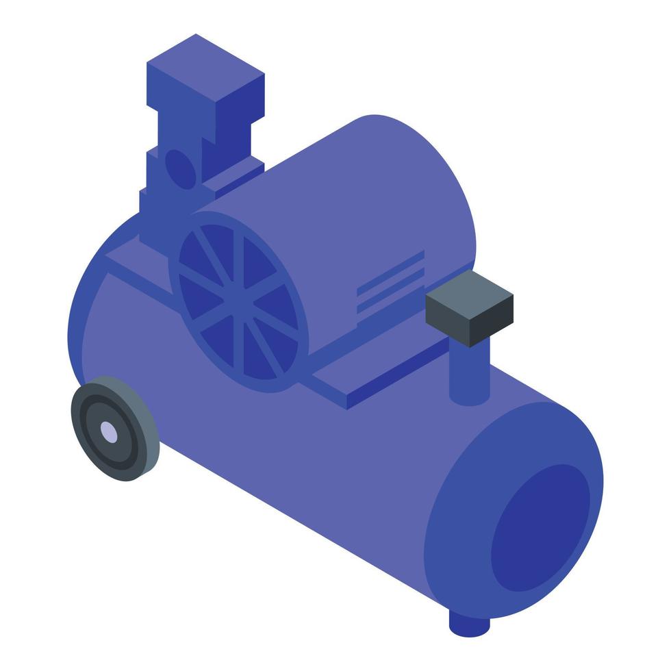 Cylinder air compressor icon, isometric style vector