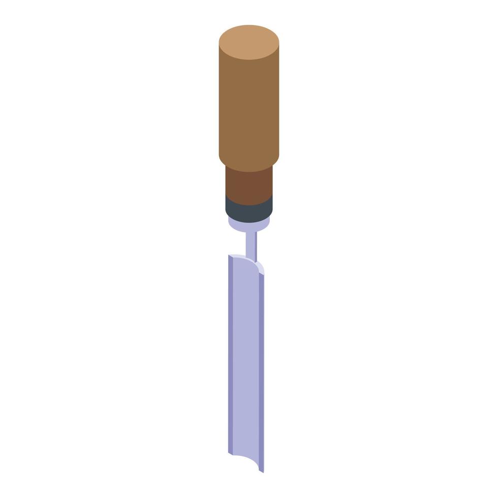 Chisel tool icon, isometric style vector