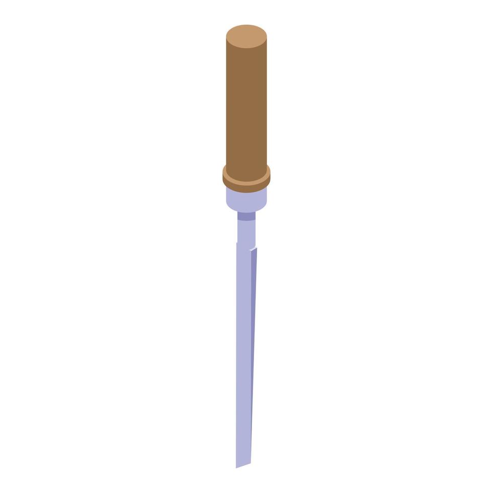 Carving chisel icon, isometric style vector