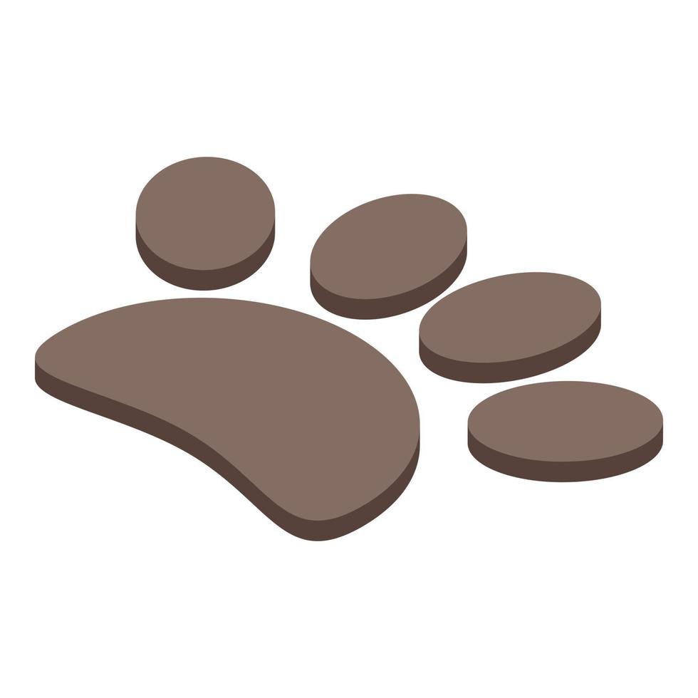 Corgi dog paw icon, isometric style vector