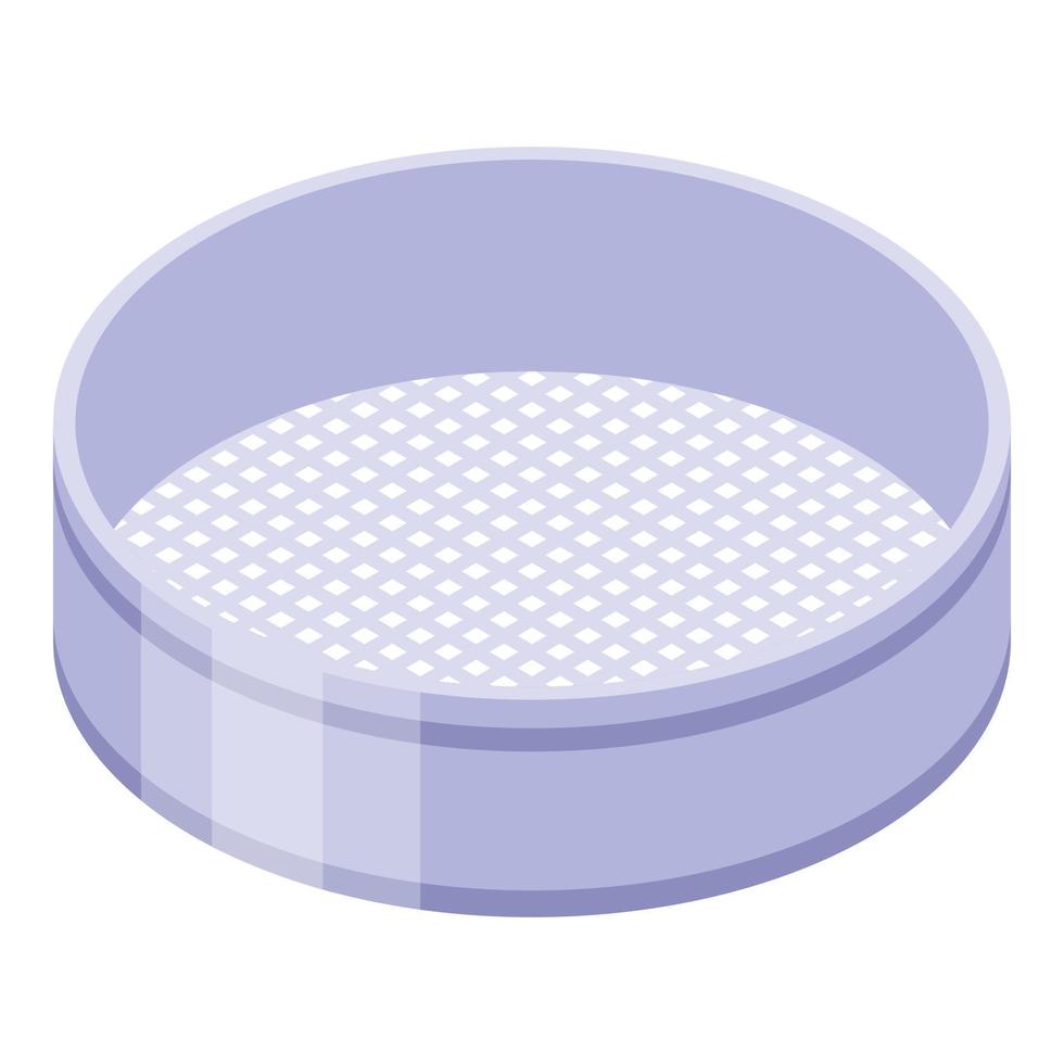 Confectioner sieve icon, isometric style vector