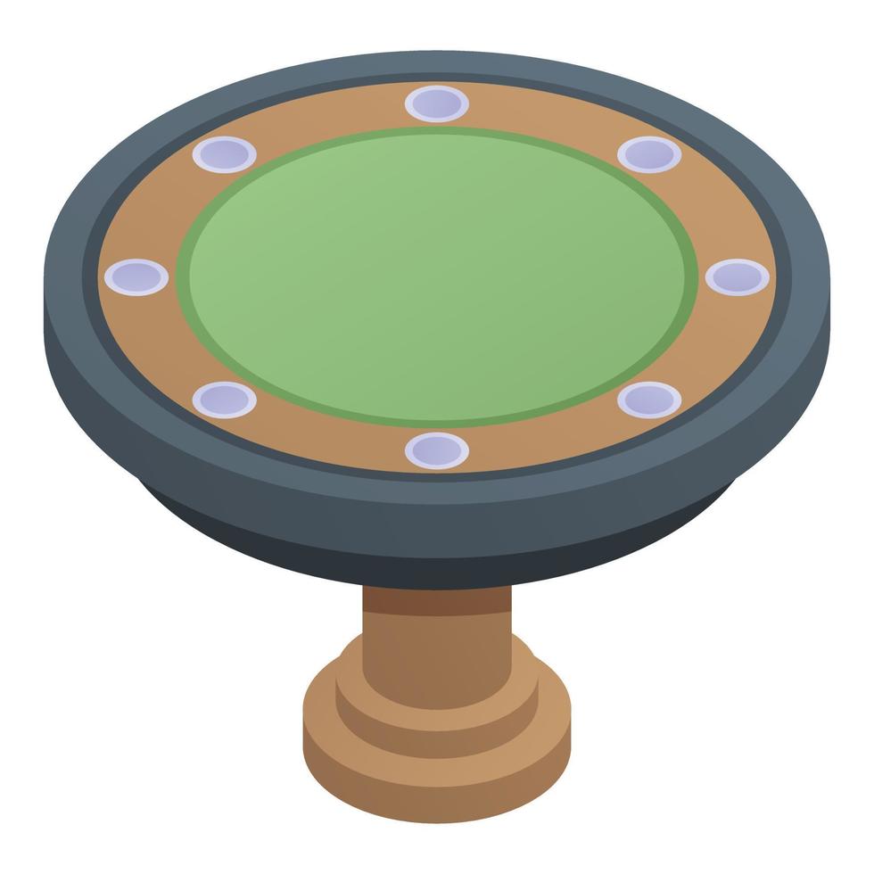 icono de mesa redonda de casino, estilo isométrico vector