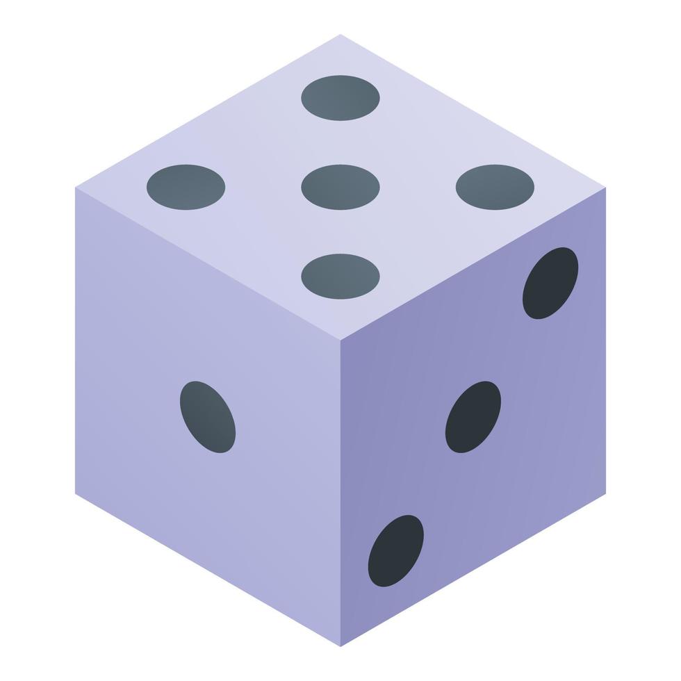 Casino dice icon, isometric style vector