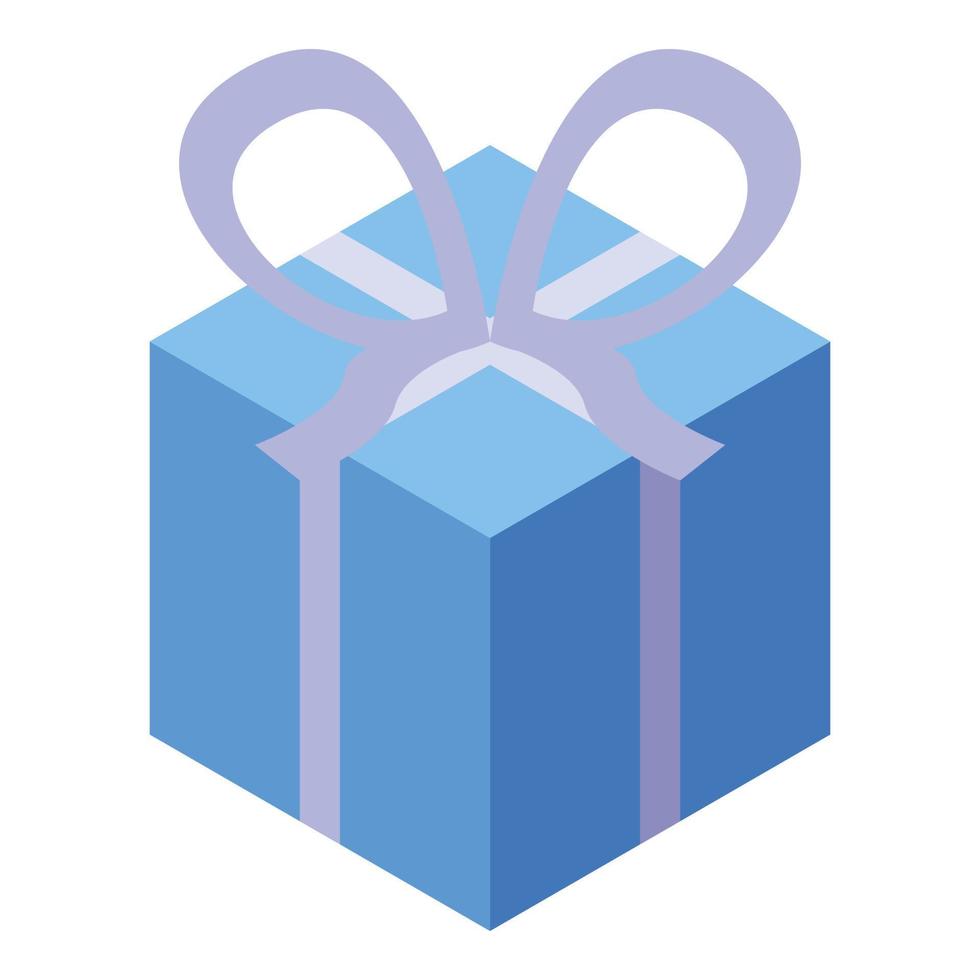 Courier gift box icon, isometric style vector