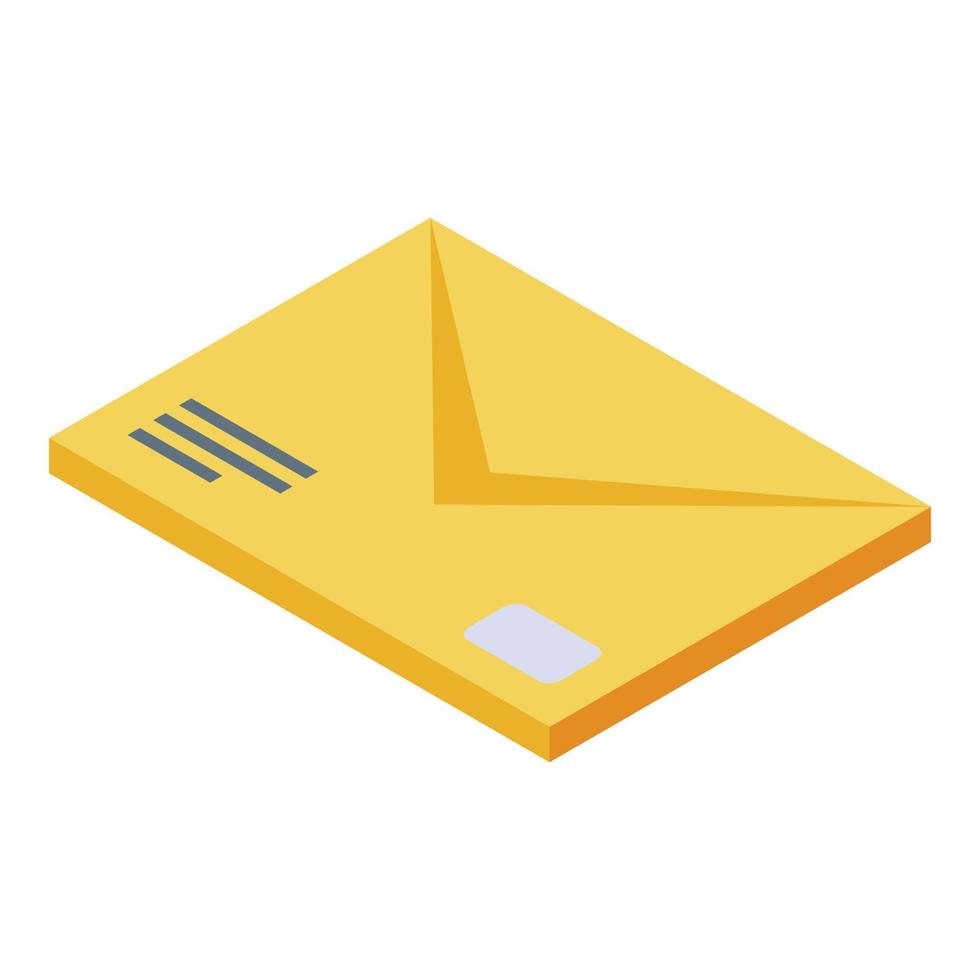 icono de correo de entrega de mensajería, estilo isométrico vector