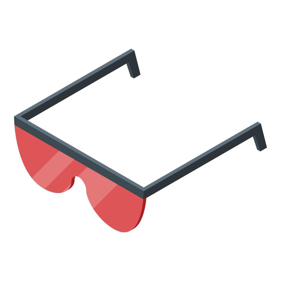 Laser hair removal eyeglasses icon, isometric style vector