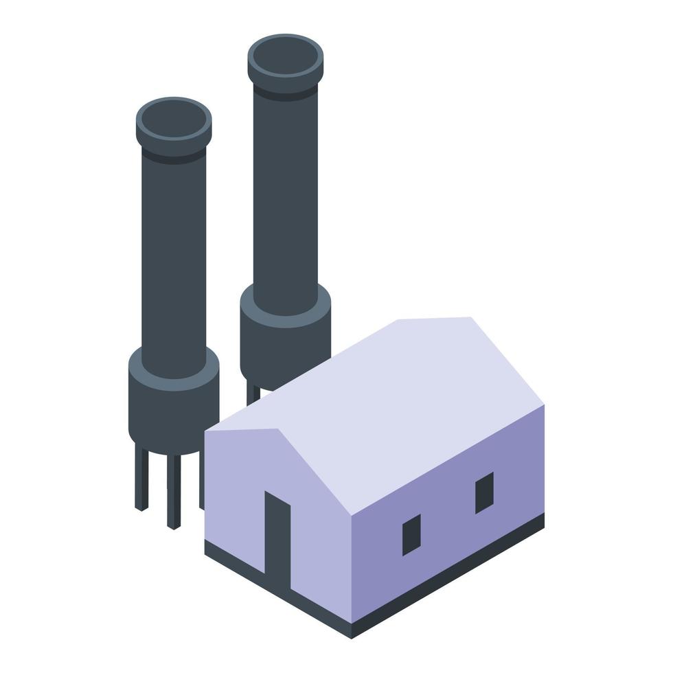 Small recycle factory icon, isometric style vector