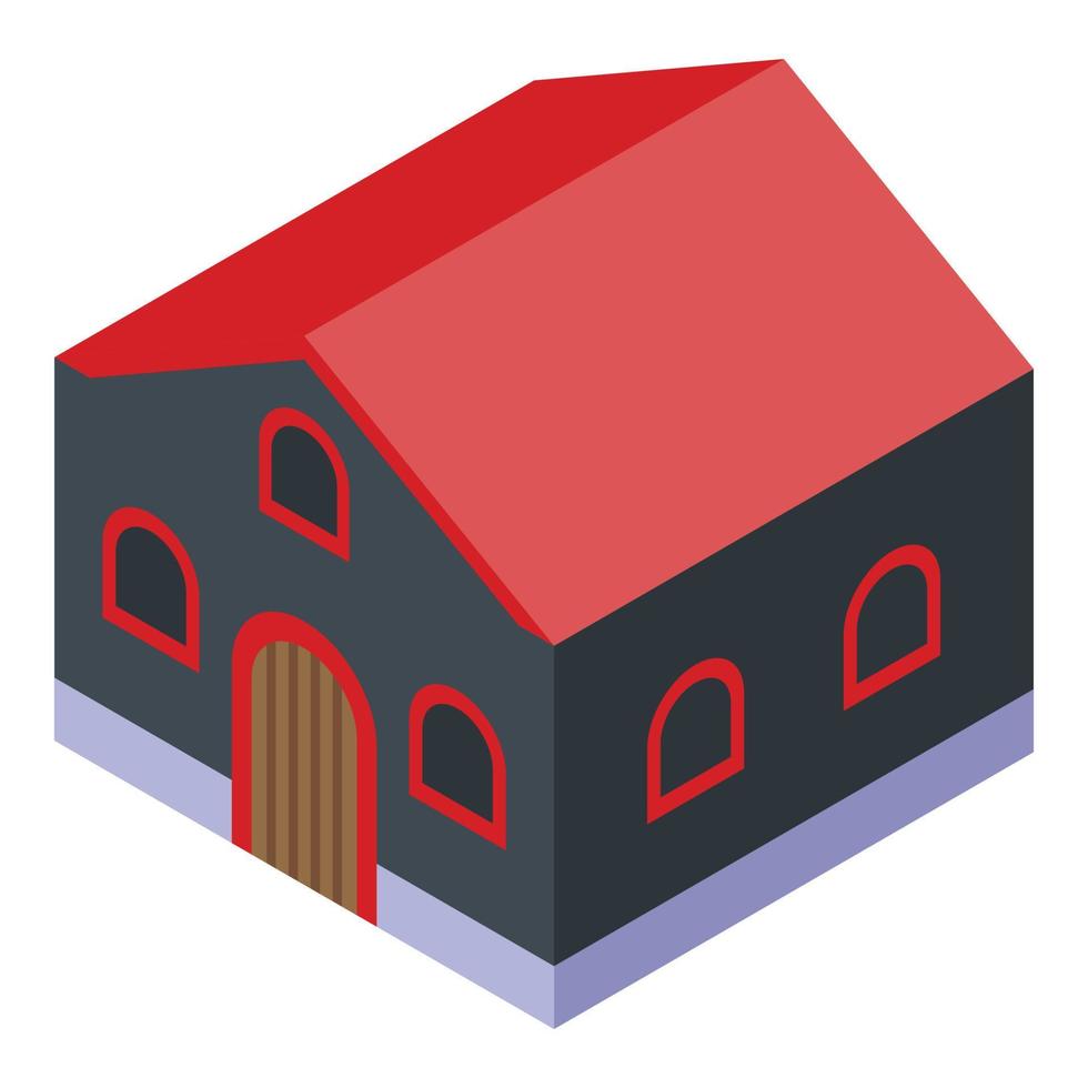 Winemaker house icon, isometric style vector
