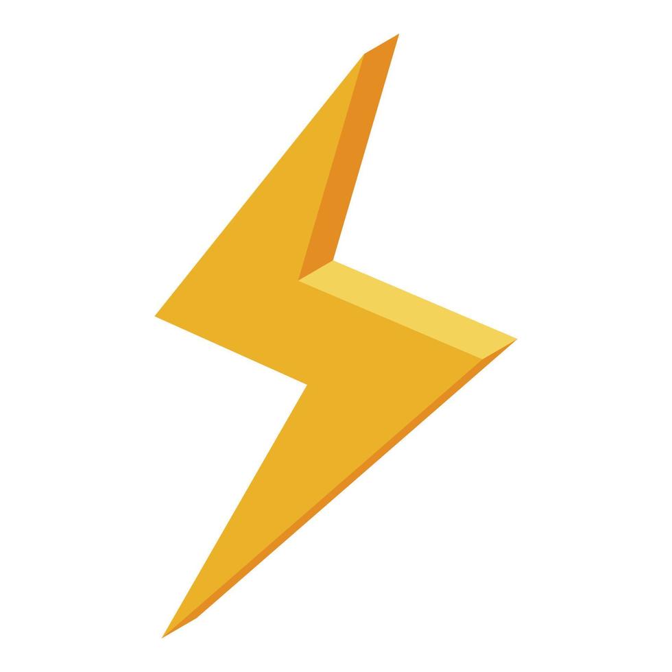 Energy bolt icon, isometric style vector