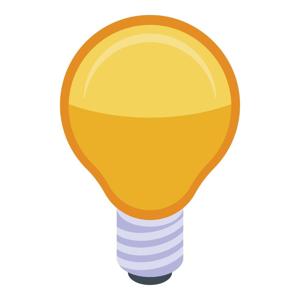 Eco light bulb icon, isometric style vector