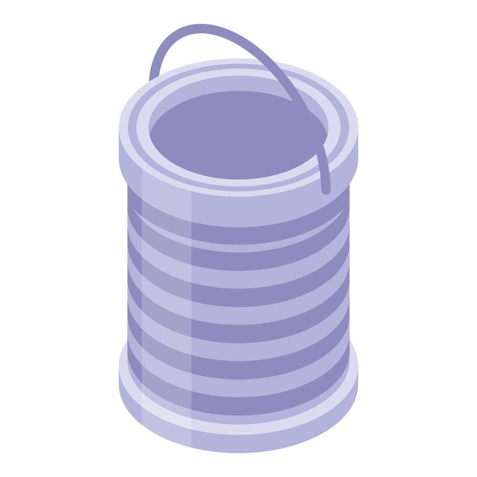 Metal filter bucket icon, isometric style vector