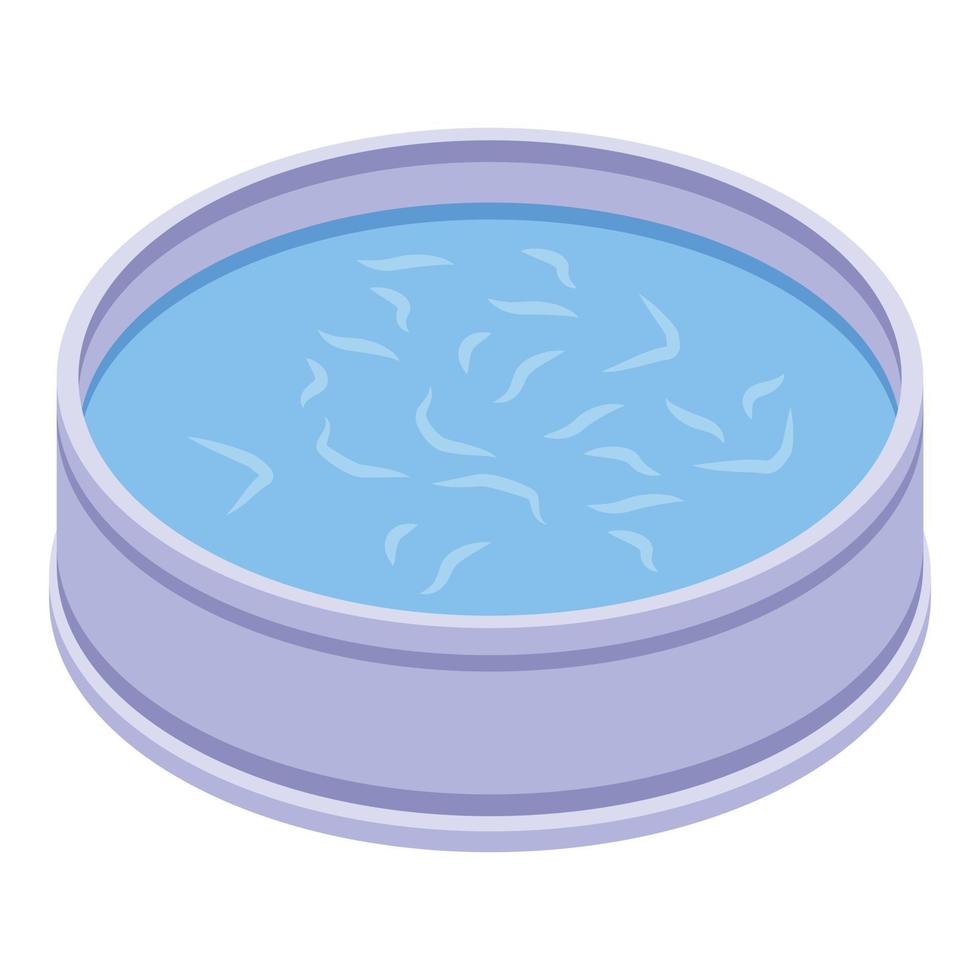 icono de piscina de piscifactoría ecológica, estilo isométrico vector