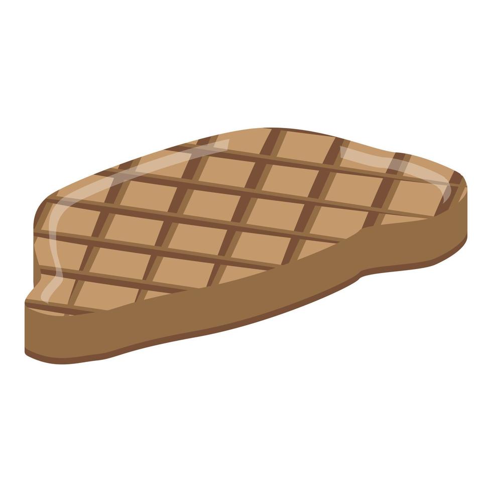 Grilled steak icon, isometric style vector