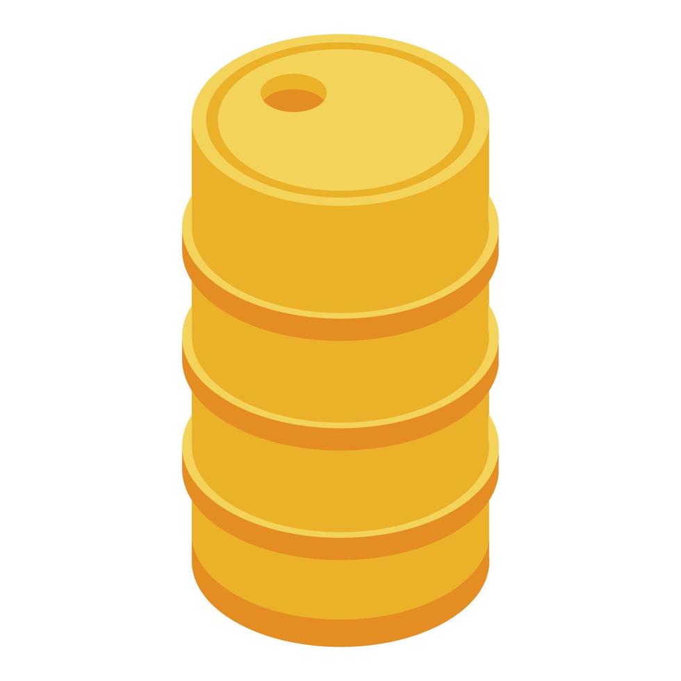 Recycle factory barrel icon, isometric style vector