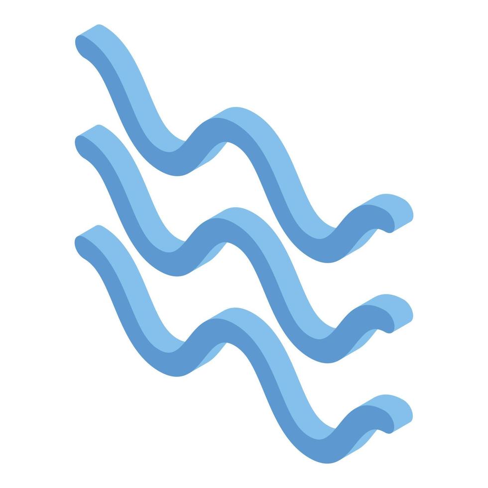 Lake waves icon, isometric style vector