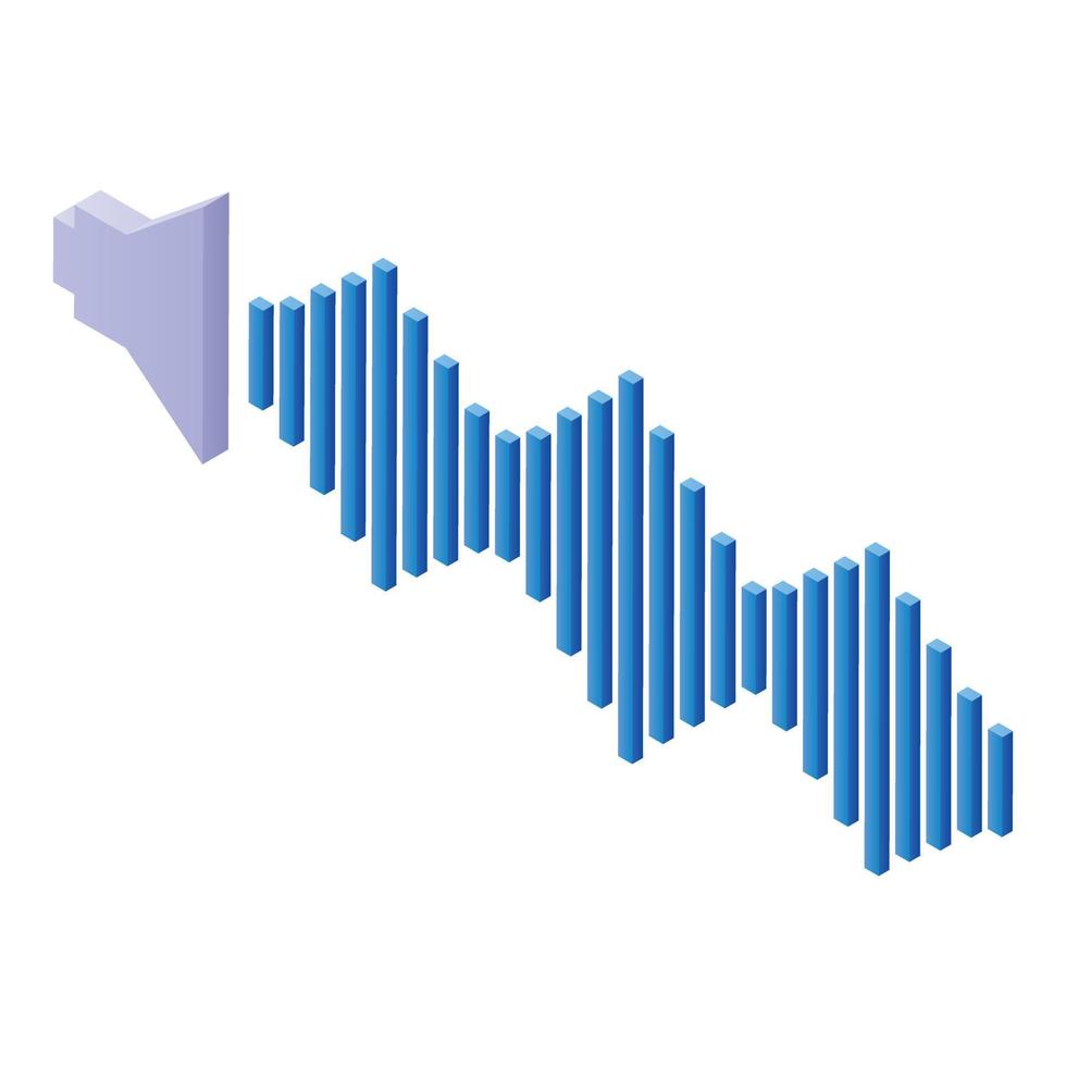 icono de traductor de sonido, estilo isométrico vector