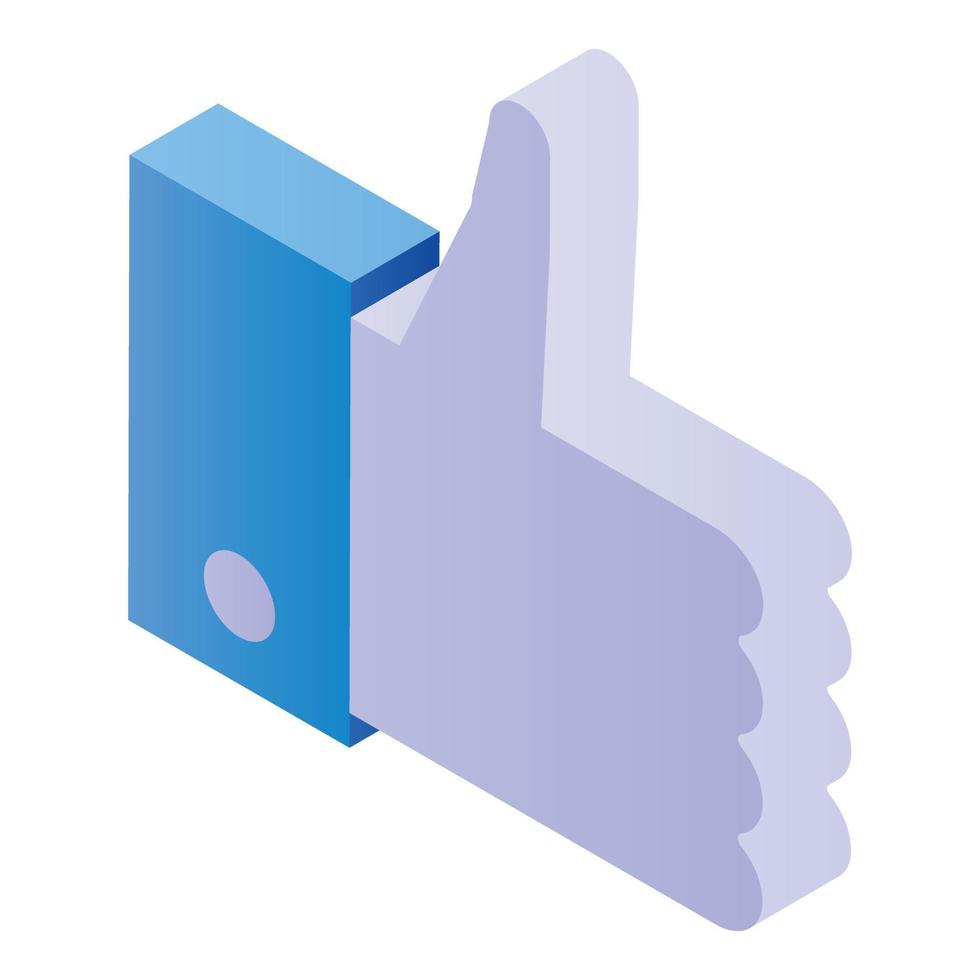 Thumb up icon, isometric style vector