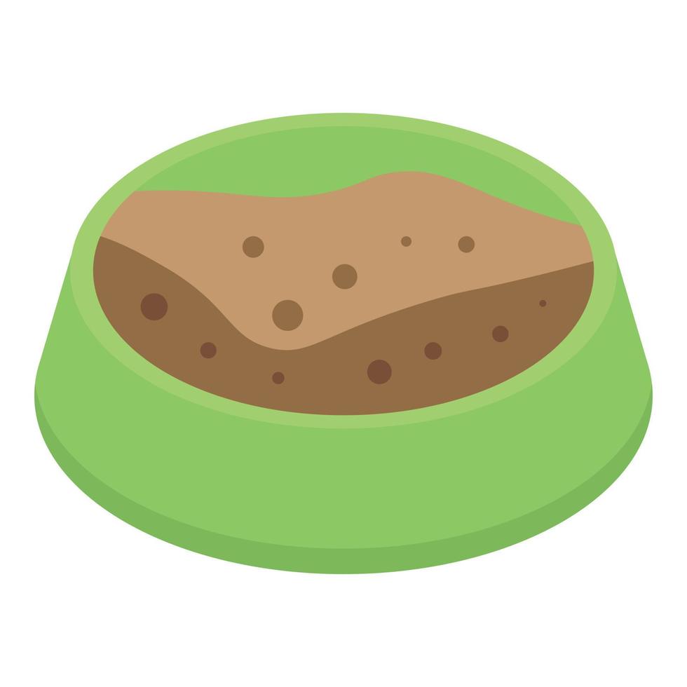 icono de olla de comida para perros, estilo isométrico vector