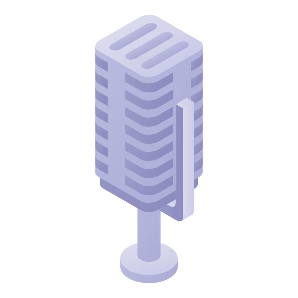 icono de micrófono de estudio de traductor, estilo isométrico vector