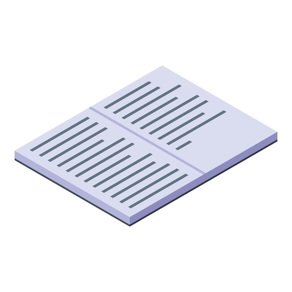 Open manager plan notebook icon, isometric style vector